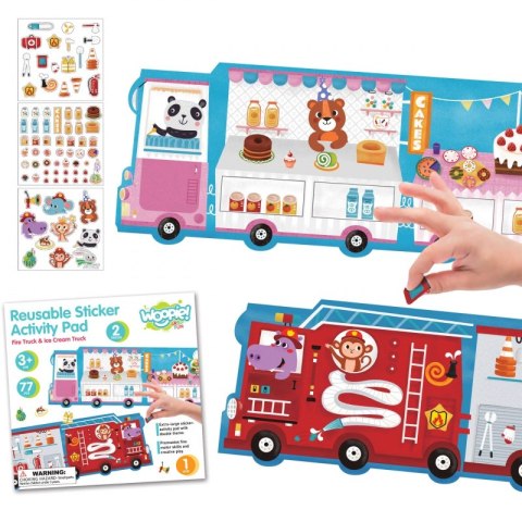 WOOPIE ART&FUN Naklejki Wielorazowe Zestaw Kreatywny Wyklejanka Pojazdy Straż Pożarna Lodziarnia 77 el. WOOPIE ART&FUN Naklejki Wielorazowe Zestaw Kreatywny Wyklejanka Pojazdy Straż Pożarna Lodziarnia 77 el.