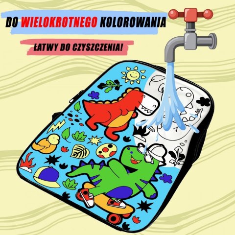 WOOPIE ART&FUN Plecak Dinozaur do Malowania Kolorowania Markerami Zestaw Kreatywny DIY WOOPIE ART&FUN Plecak Dinozaur do Malowania Kolorowania Markerami Zestaw Kreatywny DIY