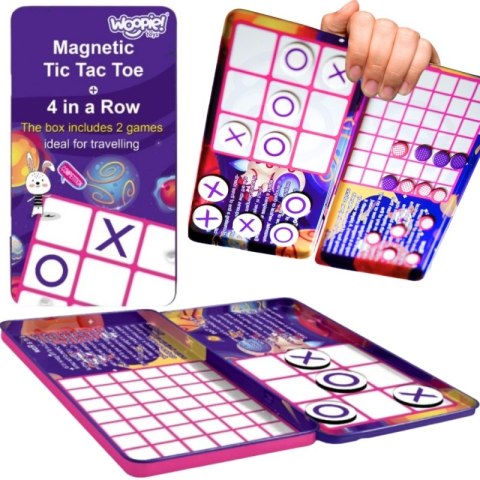 WOOPIE IQ Gra Strategiczna Magnetyczna 2w1 Kółko I Krzyżyk + Gra 4 w Lini MINI WOOPIE IQ Gra Strategiczna Magnetyczna 2w1 Kółko I Krzyżyk + Gra 4 w Lini MINI
