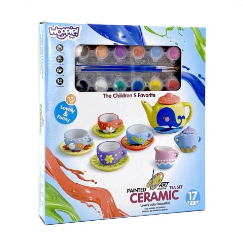 WOOPIE Zestaw Serwis do Herbaty Ceramiczny do Malowania WOOPIE Zestaw Serwis do Herbaty Ceramiczny do Malowania