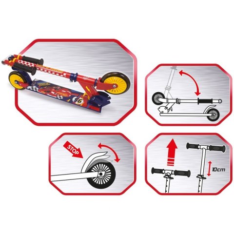 SMOBY Hulajnoga Dwukołowa Auta 3 Cars Metalowa SMOBY Hulajnoga Dwukołowa Auta 3 Cars Metalowa