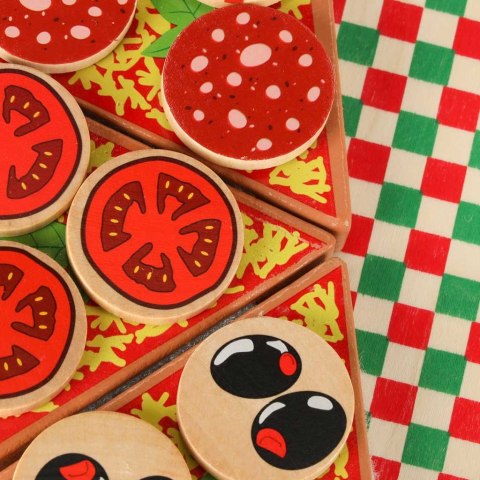 Pizza drewniany zestaw do zabawy na rzep akcesoria łopatka nóż talerz nauka krojenia 20cm Pizza drewniany zestaw do zabawy na rzep akcesoria łopatka nóż talerz nauka krojenia 20cm