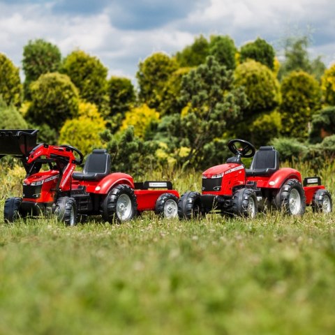 FALK Traktor Massey Ferguson Czerwony na Pedały z Przyczepką od 3 Lat FALK Traktor Massey Ferguson Czerwony na Pedały z Przyczepką od 3 Lat