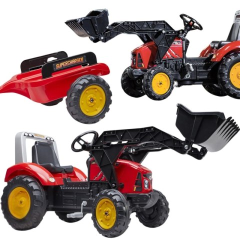FALK Traktor Red Supercharger na Pedały z Przyczepą od 3 Lat FALK Traktor Red Supercharger na Pedały z Przyczepą od 3 Lat