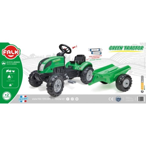 FALK Traktor Zielony na Pedały + Przyczepa i Klakson od 2 Lat. FALK Traktor Zielony na Pedały + Przyczepa i Klakson od 2 Lat.