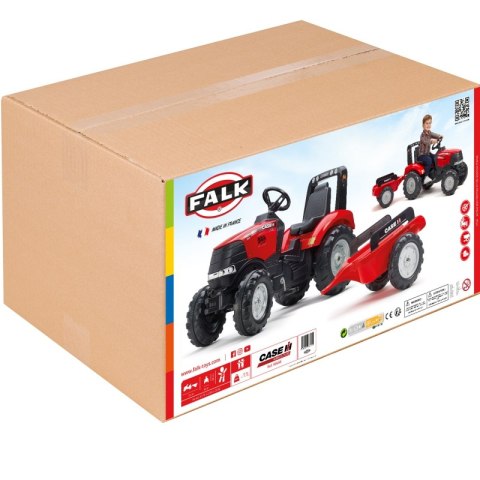FALK Traktor na Pedały Case Czerwony Duży z Przyczepką od 3 lat FALK Traktor na Pedały Case Czerwony Duży z Przyczepką od 3 lat