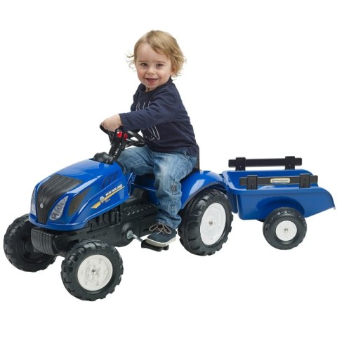 FALK Traktor na Pedały New Holland Duży z Przyczepką + Otwierana Maska od 2 lat FALK Traktor na Pedały New Holland Duży z Przyczepką + Otwierana Maska od 2 lat