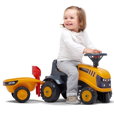 FALK Traktorek JCB Pomarańćzowy z Przyczepką od 1 roku FALK Traktorek JCB Pomarańćzowy z Przyczepką od 1 roku