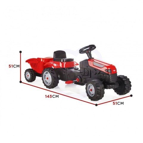WOOPIE Traktor na Pedały Farmer GoTrac MAXI z Przyczepą Ciche Koła WOOPIE Traktor na Pedały Farmer GoTrac MAXI z Przyczepą Ciche Koła