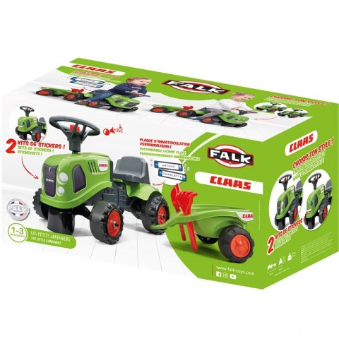 FALK Traktorek Baby Claas Zielony z Przyczepką + akc. od 1 roku FALK Traktorek Baby Claas Zielony z Przyczepką + akc. od 1 roku