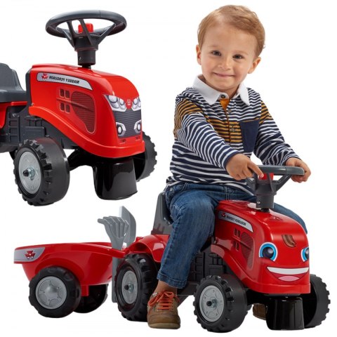 FALK Traktorek Baby Massey Ferguson Czerwony z Przyczepką + akc. Od 1 roku FALK Traktorek Baby Massey Ferguson Czerwony z Przyczepką + akc. Od 1 roku
