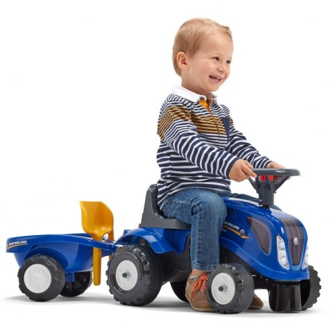 FALK Traktorek Baby New Holland Niebieski z Przyczepką + akc. od 1 roku FALK Traktorek Baby New Holland Niebieski z Przyczepką + akc. od 1 roku