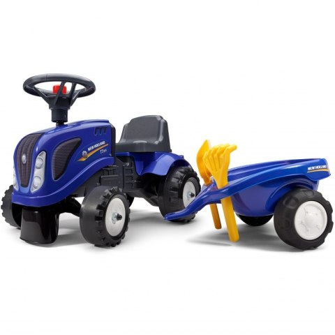 FALK Traktorek Baby New Holland Niebieski z Przyczepką + akc. od 1 roku FALK Traktorek Baby New Holland Niebieski z Przyczepką + akc. od 1 roku