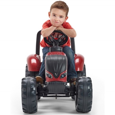 FALK Traktorek Czerwony Valtra S4 na Pedały z Przyczepką od 3 Lat FALK Traktorek Czerwony Valtra S4 na Pedały z Przyczepką od 3 Lat