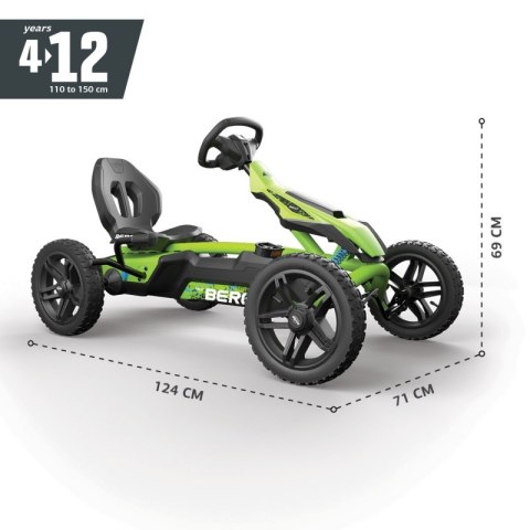 BERG Gokart na Pedały RALLY DRT GREEN BFR 4-12 lat do 60 kg BERG Gokart na Pedały RALLY DRT GREEN BFR 4-12 lat do 60 kg