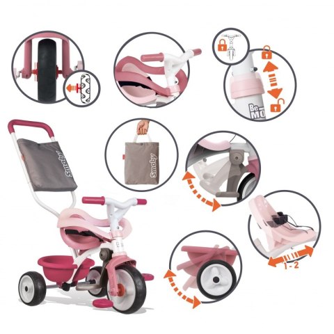 SMOBY Rowerek Trójkołowy Be Move Komfort Różowy SMOBY Rowerek Trójkołowy Be Move Komfort Różowy