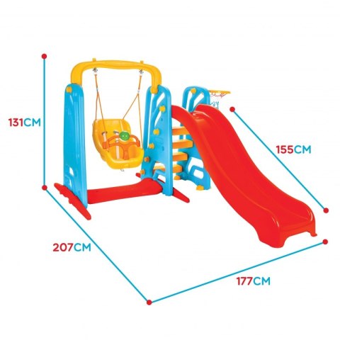 WOOPIE Plac Zabaw 3w1 Zjeżdżalnia 155 cm Huśtawka Koszykówka WOOPIE Plac Zabaw 3w1 Zjeżdżalnia 155 cm Huśtawka Koszykówka