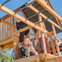 AXI Mitch play tower - Duży Plac Zabaw Drewniany Zjeżdżalnia Hustawki Ścianka Wspinaczkowa + Wieża