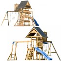 AXI Mitch play tower - Duży Plac Zabaw Drewniany Zjeżdżalnia Hustawki Ścianka Wspinaczkowa + Wieża
