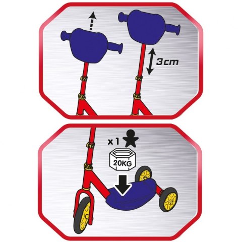 SMOBY Hulajnoga Trójkołowa Auta 3 Cars SMOBY Hulajnoga Trójkołowa Auta 3 Cars