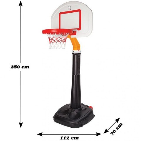 WOOPIE Duża Koszykówka 15-stopniowa Regulacja 280 cm do Prawdziwej Piłki WOOPIE Duża Koszykówka 15-stopniowa Regulacja 280 cm do Prawdziwej Piłki