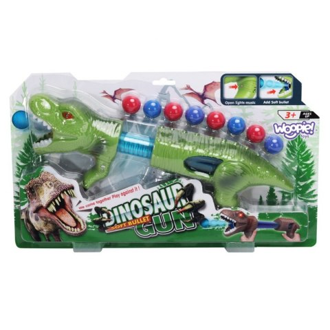WOOPIE Pistolet na Piłki Kulki Piankowe Wyrzutnia Automatyczna Dinozaur 9 el. WOOPIE Pistolet na Piłki Kulki Piankowe Wyrzutnia Automatyczna Dinozaur 9 el.