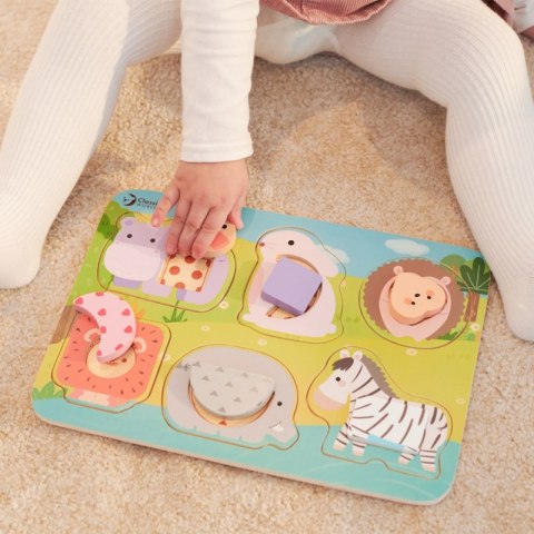 CLASSIC WORLD Układanka Klocki Puzzle dla Dzieci Zwierzęta Dopasuj Nauka Kształtów Kolorów MONTESSORI 6 el. CLASSIC WORLD Układanka Klocki Puzzle dla Dzieci Zwierzęta Dopasuj Nauka Kształtów Kolorów MONTESSORI 6 el.