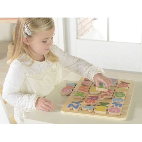 MASTERKIDZ Drewniana Tabliczka Edukacyjna Alfabet Wielkie Literki Montessori MASTERKIDZ Drewniana Tabliczka Edukacyjna Alfabet Wielkie Literki Montessori