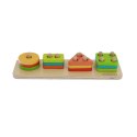 MASTERKIDZ Drewniany Sorter Kształtów Kolorowe Klocki Montessori