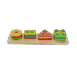 MASTERKIDZ Drewniany Sorter Kształtów Kolorowe Klocki Montessori