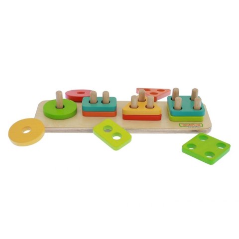 MASTERKIDZ Drewniany Sorter Kształtów Kolorowe Klocki Montessori MASTERKIDZ Drewniany Sorter Kształtów Kolorowe Klocki Montessori