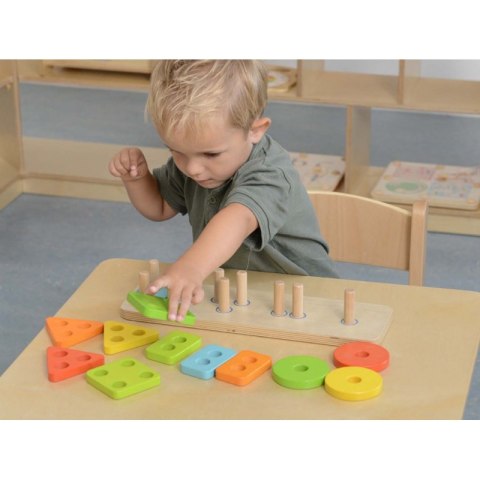 MASTERKIDZ Drewniany Sorter Kształtów Kolorowe Klocki Montessori MASTERKIDZ Drewniany Sorter Kształtów Kolorowe Klocki Montessori