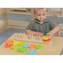MASTERKIDZ Drewniany Sorter Kształtów Kolorowe Klocki Montessori