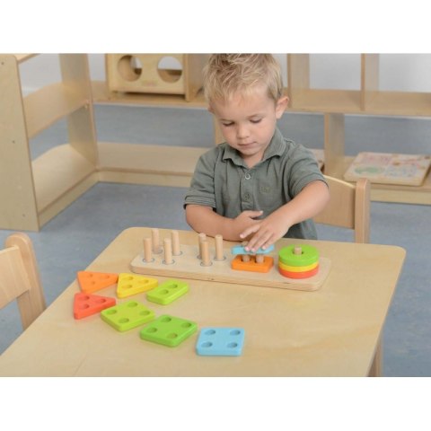 MASTERKIDZ Drewniany Sorter Kształtów Kolorowe Klocki Montessori MASTERKIDZ Drewniany Sorter Kształtów Kolorowe Klocki Montessori