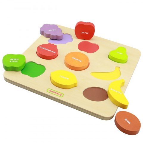 MASTERKIDZ Drewniany Sorter Kształtów Kolorowe Owoce Montessori MASTERKIDZ Drewniany Sorter Kształtów Kolorowe Owoce Montessori