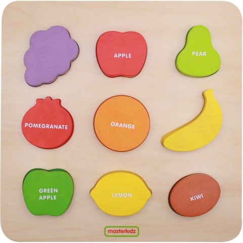 MASTERKIDZ Drewniany Sorter Kształtów Kolorowe Owoce Montessori MASTERKIDZ Drewniany Sorter Kształtów Kolorowe Owoce Montessori