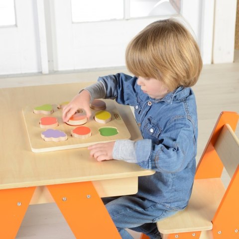 MASTERKIDZ Drewniany Sorter Kształtów Kolorowe Owoce Montessori MASTERKIDZ Drewniany Sorter Kształtów Kolorowe Owoce Montessori