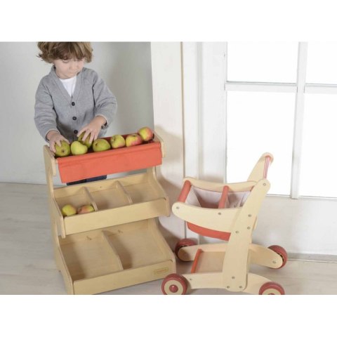 MASTERKIDZ Drewniany Wózek Sklepowy Na Zakupy MASTERKIDZ Drewniany Wózek Sklepowy Na Zakupy
