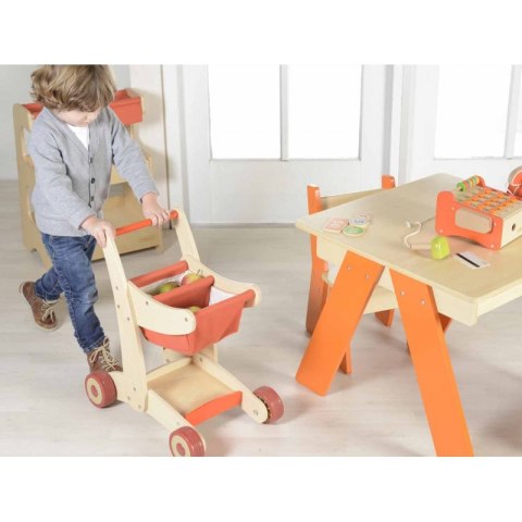 MASTERKIDZ Drewniany Wózek Sklepowy Na Zakupy MASTERKIDZ Drewniany Wózek Sklepowy Na Zakupy