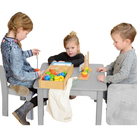 MASTERKIDZ Duża Drewniana Nawlekanka Sznurowanka Karty w pudełku Montessori MASTERKIDZ Duża Drewniana Nawlekanka Sznurowanka Karty w pudełku Montessori