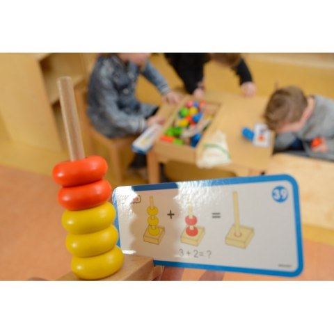 MASTERKIDZ Duża Drewniana Nawlekanka Sznurowanka Karty w pudełku Montessori MASTERKIDZ Duża Drewniana Nawlekanka Sznurowanka Karty w pudełku Montessori