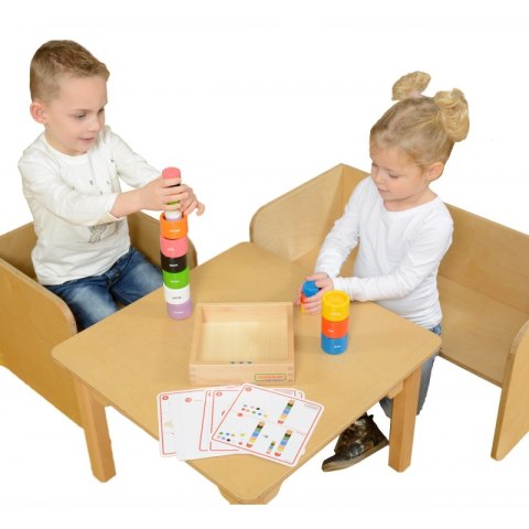 MASTERKIDZ Kolorowe Drewniane Klocki i Kubeczki Okrągłe MASTERKIDZ Kolorowe Drewniane Klocki i Kubeczki Okrągłe