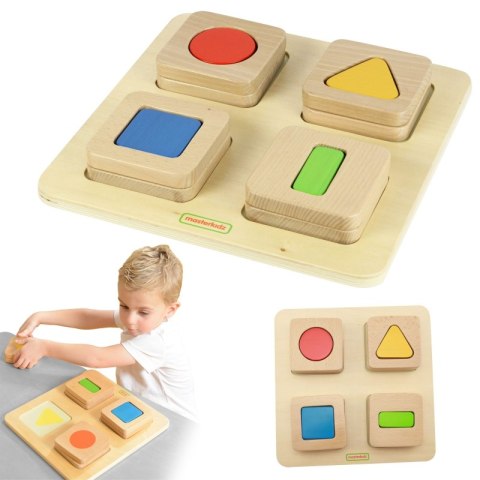 MASTERKIDZ Sensoryczny Sorter Drewniany Kształty i Kolory Montessori MASTERKIDZ Sensoryczny Sorter Drewniany Kształty i Kolory Montessori