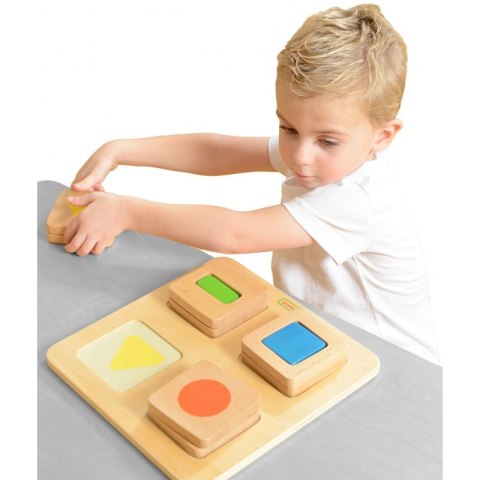 MASTERKIDZ Sensoryczny Sorter Drewniany Kształty i Kolory Montessori MASTERKIDZ Sensoryczny Sorter Drewniany Kształty i Kolory Montessori