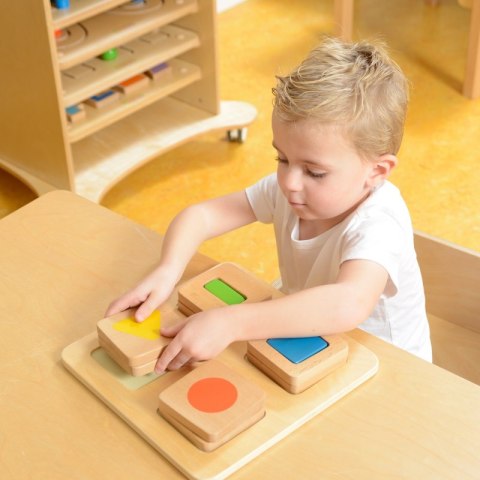 MASTERKIDZ Sensoryczny Sorter Drewniany Kształty i Kolory Montessori MASTERKIDZ Sensoryczny Sorter Drewniany Kształty i Kolory Montessori