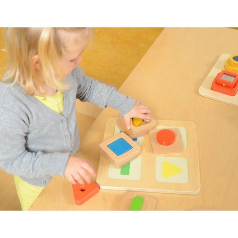MASTERKIDZ Sensoryczny Sorter Drewniany Kształty i Kolory Montessori MASTERKIDZ Sensoryczny Sorter Drewniany Kształty i Kolory Montessori