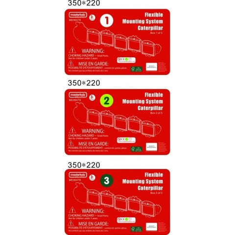 MASTERKIDZ System do Montażu 5 Ściennych Tablic Edukacyjnych Flex - Gąsienica MASTERKIDZ System do Montażu 5 Ściennych Tablic Edukacyjnych Flex - Gąsienica