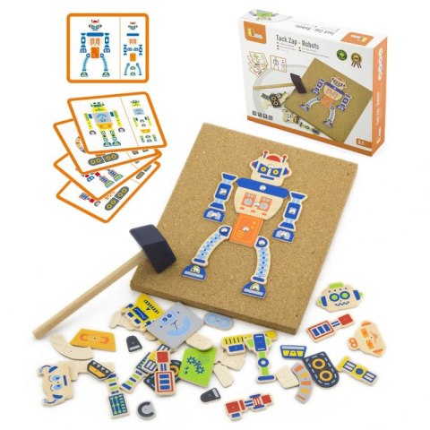 VIGA Drewniana Przybijanka Roboty 45 elementów Montessori VIGA Drewniana Przybijanka Roboty 45 elementów Montessori