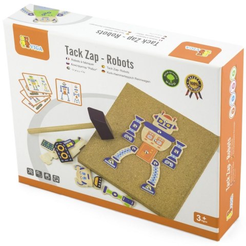 VIGA Drewniana Przybijanka Roboty 45 elementów Montessori VIGA Drewniana Przybijanka Roboty 45 elementów Montessori