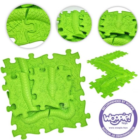 WOOPIE Mata Sensoryczna Ortopedyczna Puzzle Wąż Zielony 6 el. WOOPIE Mata Sensoryczna Ortopedyczna Puzzle Wąż Zielony 6 el.